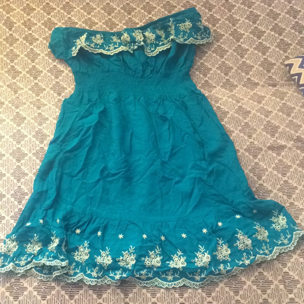 Strapless Blue Dress